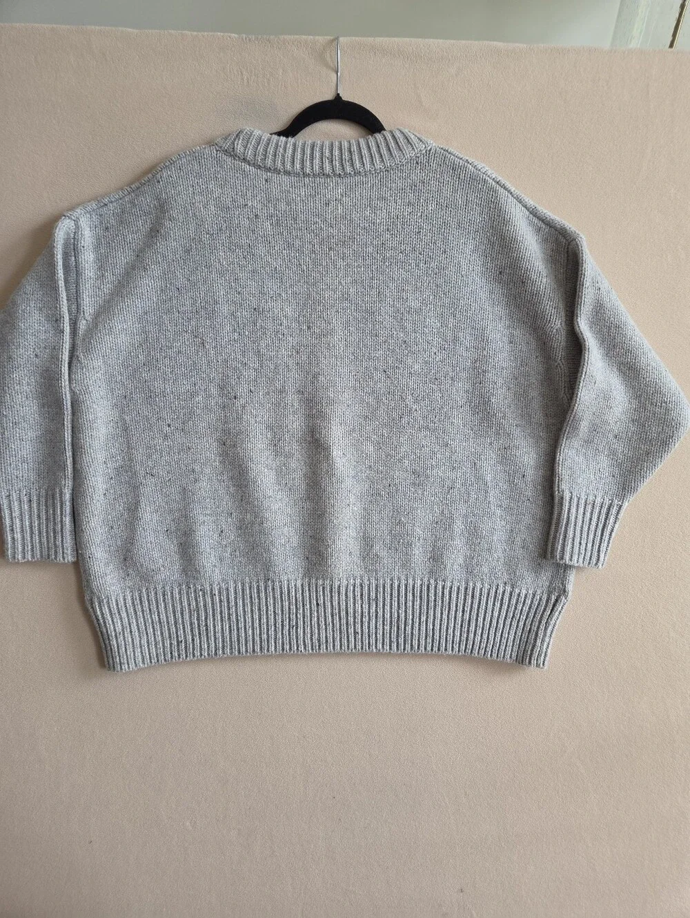 Tory Burch Sport Merino Wool Chunky Size M Oversized Sweater Gray